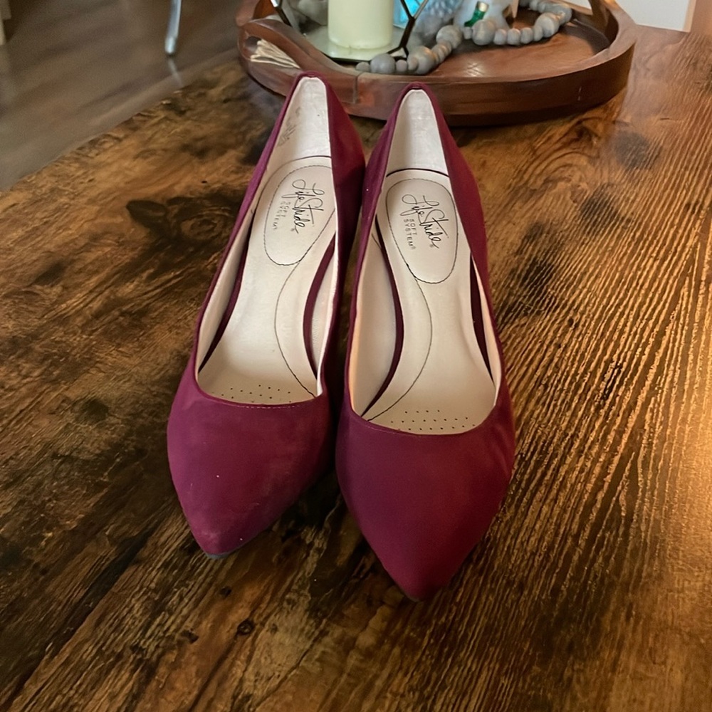 Burgundy Suede Heels